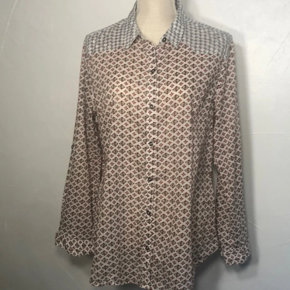 Seven XL women’s Cotton long sleeve Blouse western Boho - Picture 4 of 9